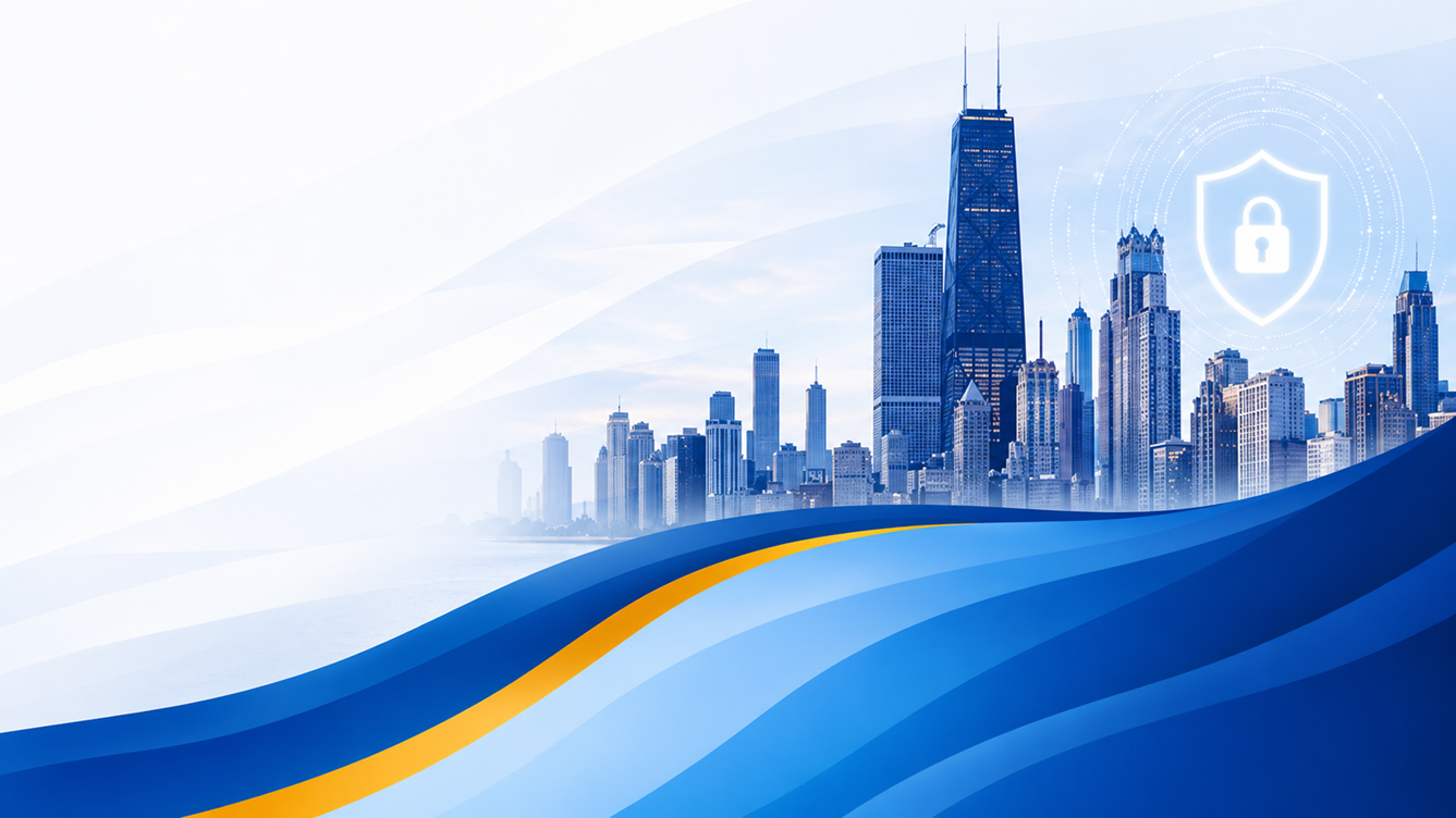 Chicago skyline technology background